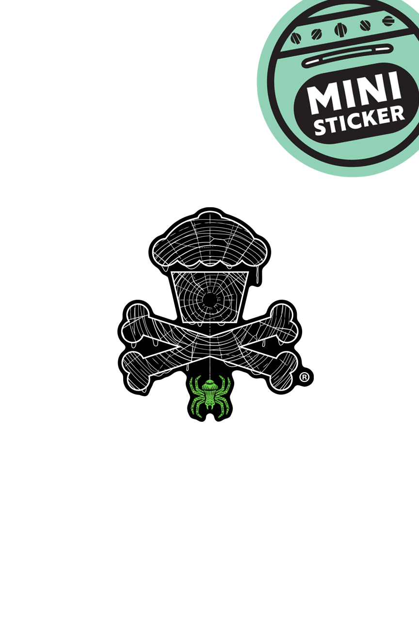 MINI STICKER - Spiderweb Crossbones