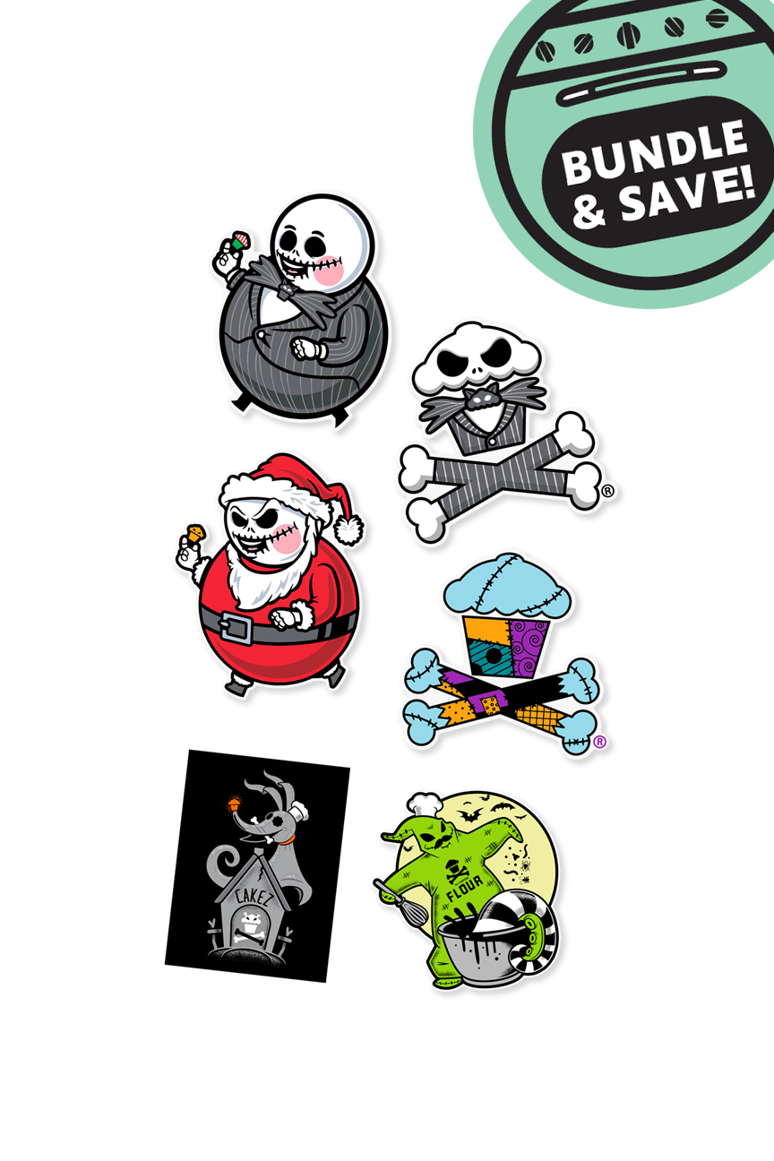 6 MINI STICKER BUNDLE - Nightmare Before Cakemas