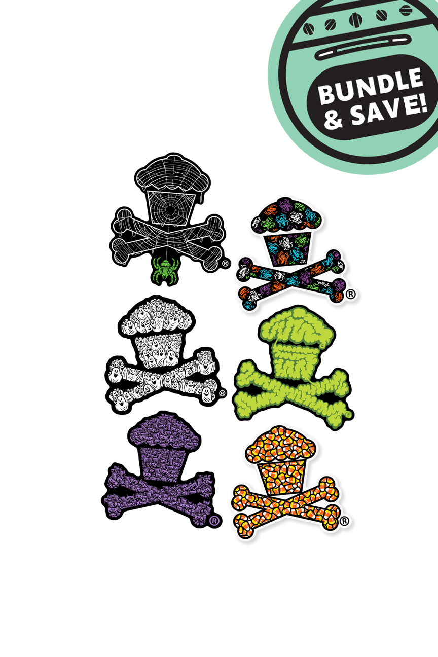 6 MINI STICKER BUNDLE - Halloween Pattern Crossbones