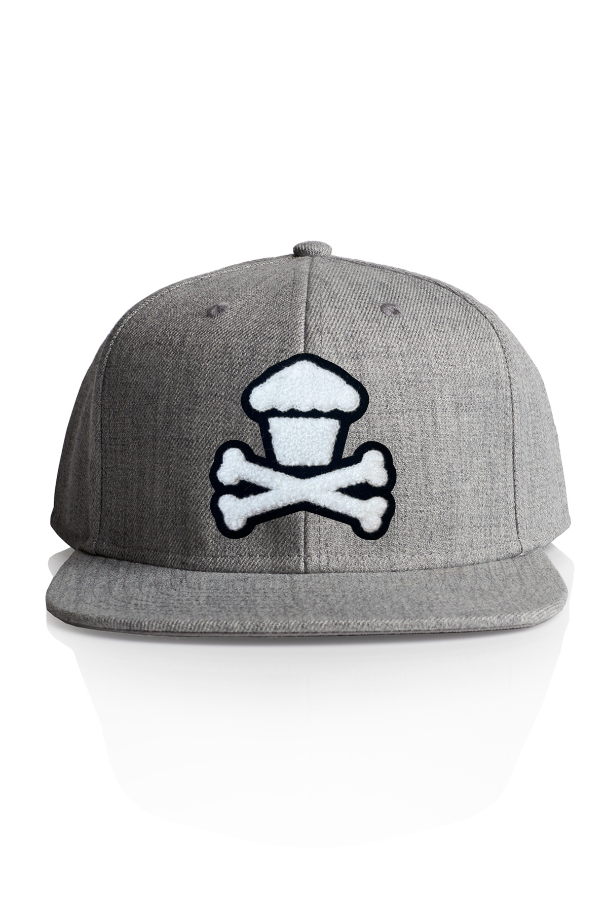 Chenille Crossbones Patch Snapback - Grey