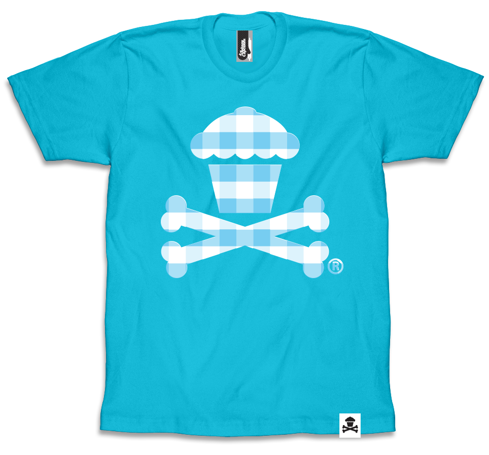 JC Vault - Adult Medium - Gingham Crossbones (Aqua)