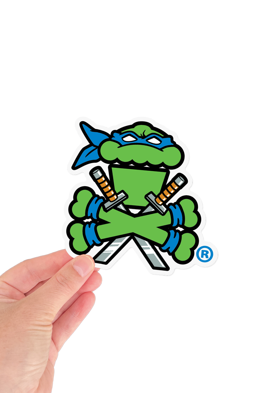 STICKER - Blue Katana Swords Crossbones