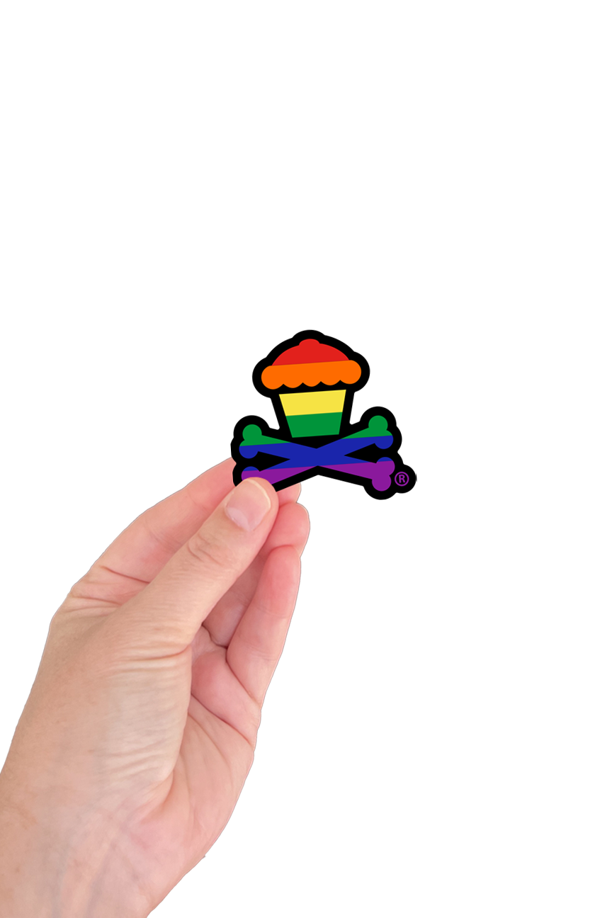 MINI STICKER - Rainbow Crossbones