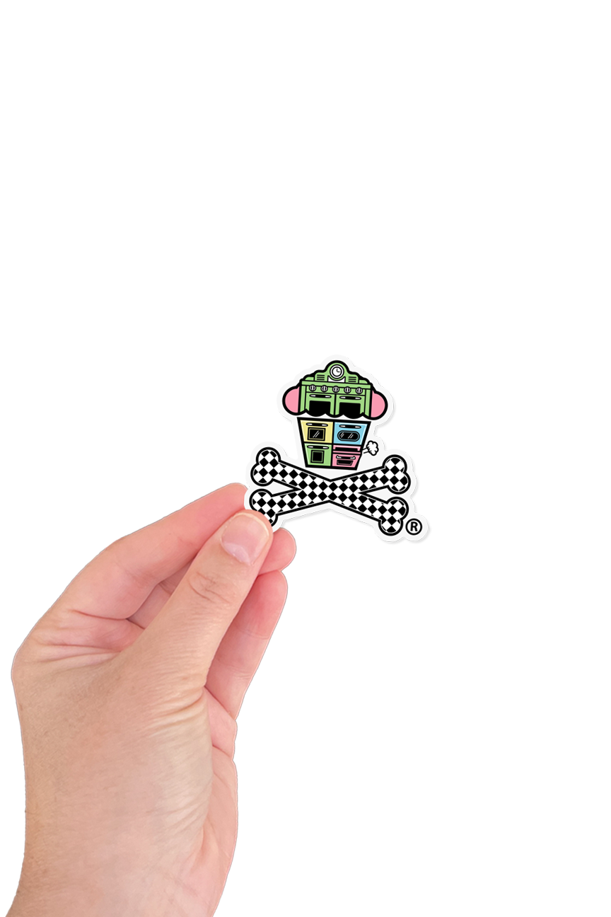 MINI STICKER - Boston Ovens Crossbones