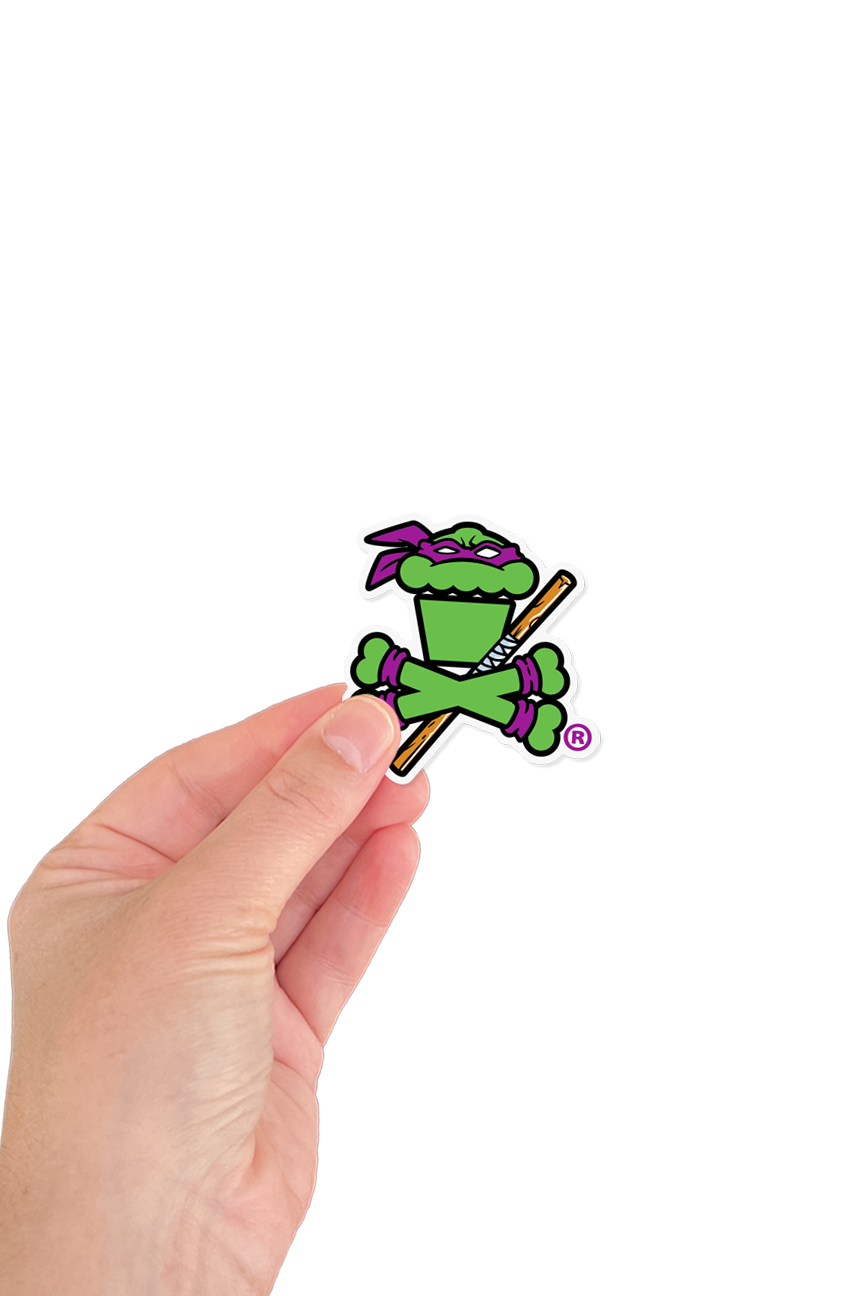 MINI STICKER - Purple Bō Staff Crossbones