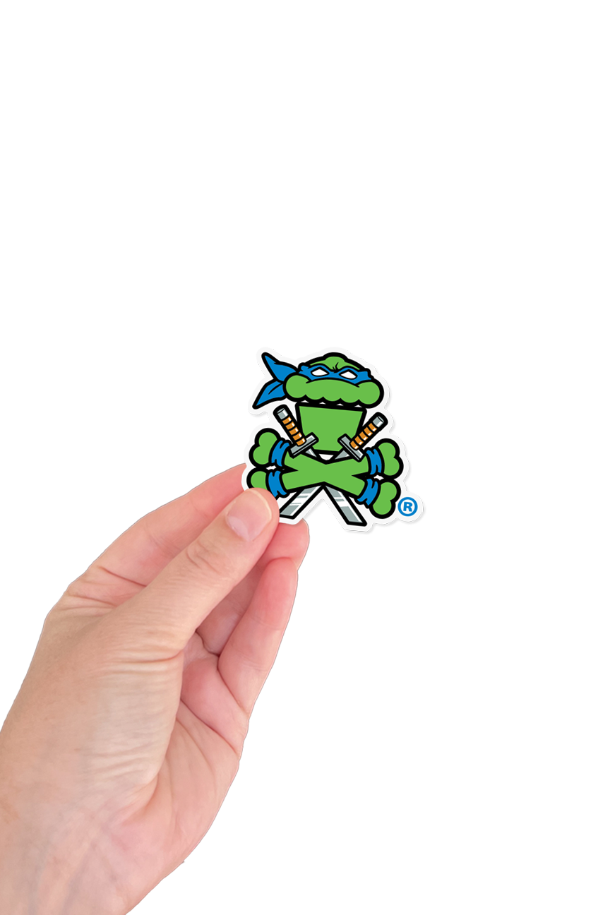 MINI STICKER - Blue Katana Swords Crossbones