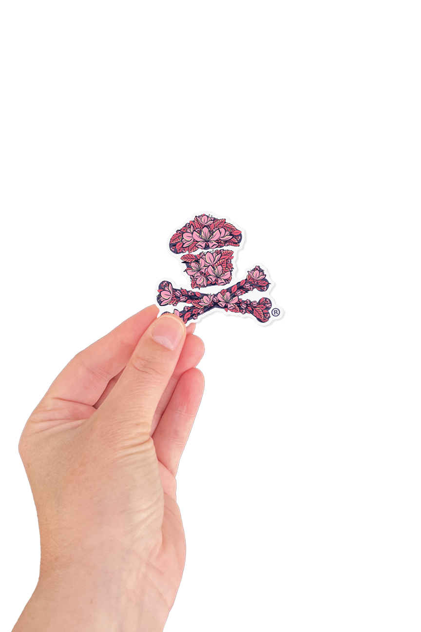 MINI STICKER - Cherry Blossom Crossbones