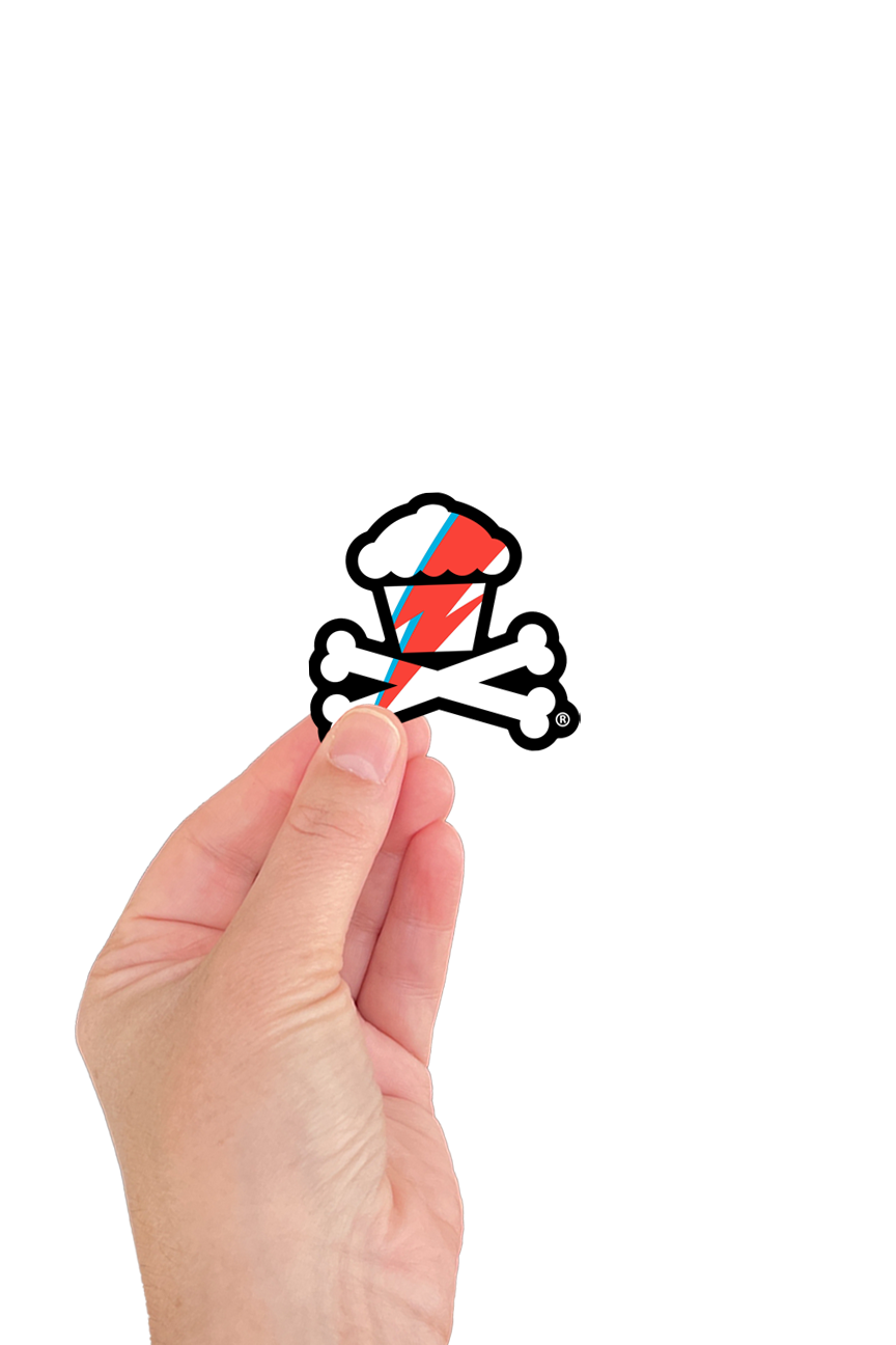 MINI STICKER - Lightning Bolt Crossbones
