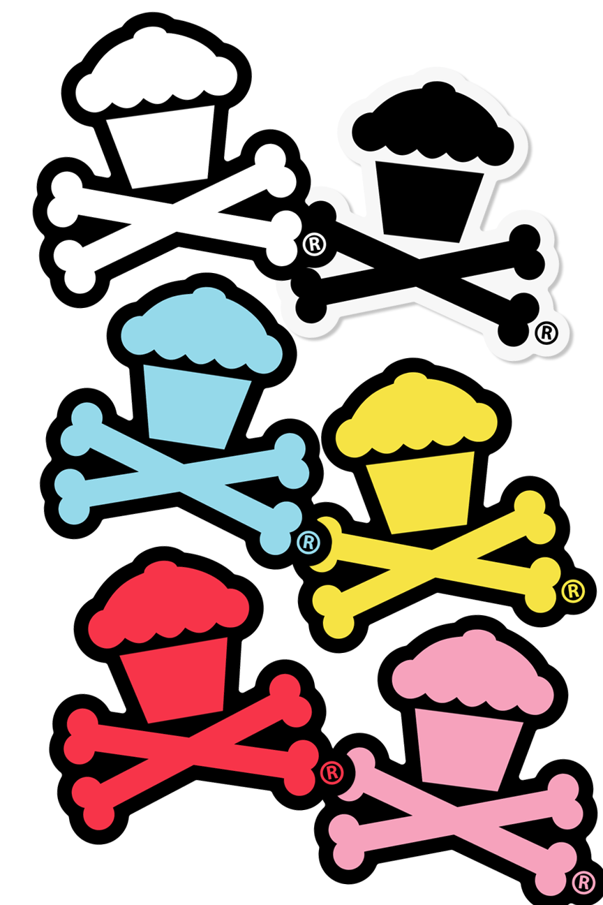 6 STICKER BUNDLE - Classic Crossbones + Colorways