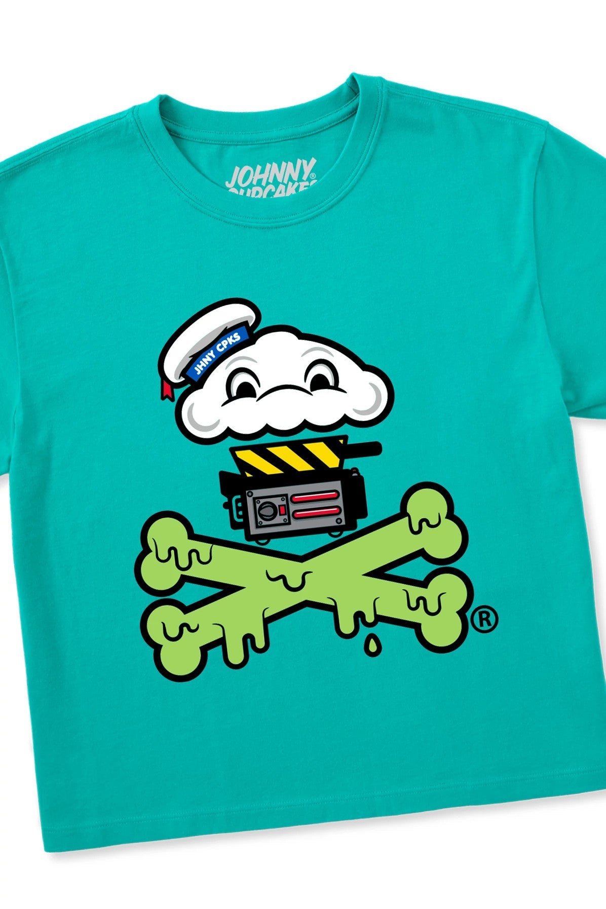 Women's Boxy Slime Mashup Crossbones Short Sleeve Premium Tee