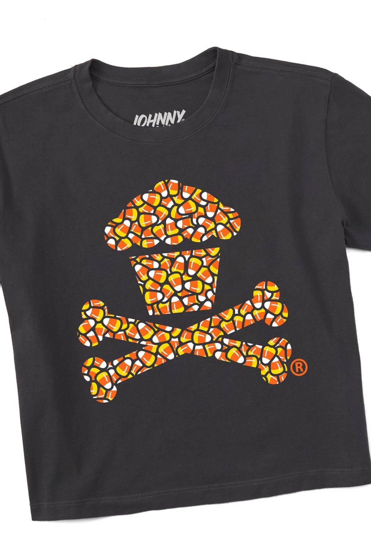 Women's Boxy Candy Corn Crossbones Short Sleeve Premium Tee