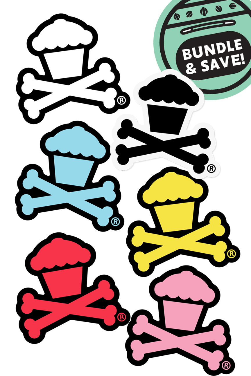 6 STICKER BUNDLE - Classic Crossbones + Colorways