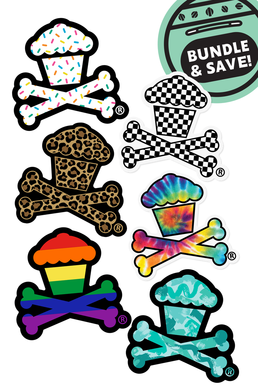 6 STICKER BUNDLE - Patterned Crossbones