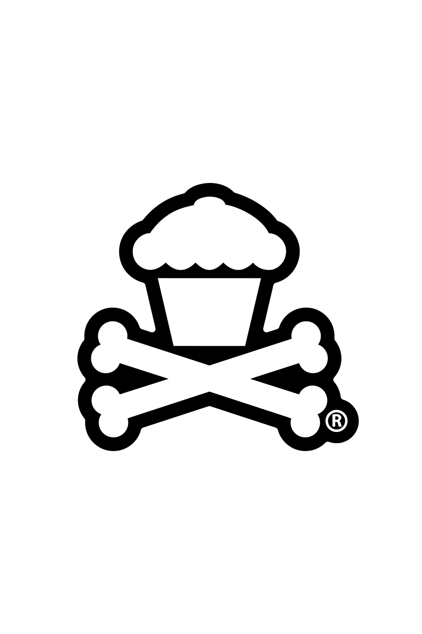 STICKER - Classic Crossbones (White on Black)