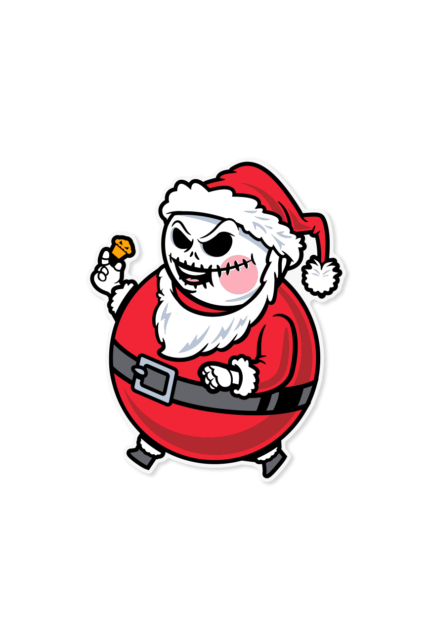 STICKER - Big Kid Santa Skullington