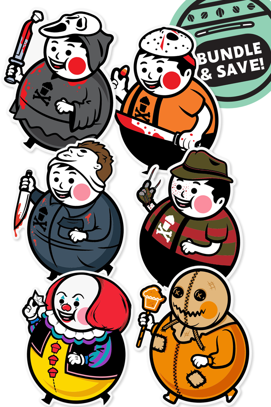6 STICKER BUNDLE - Horror Big Kids
