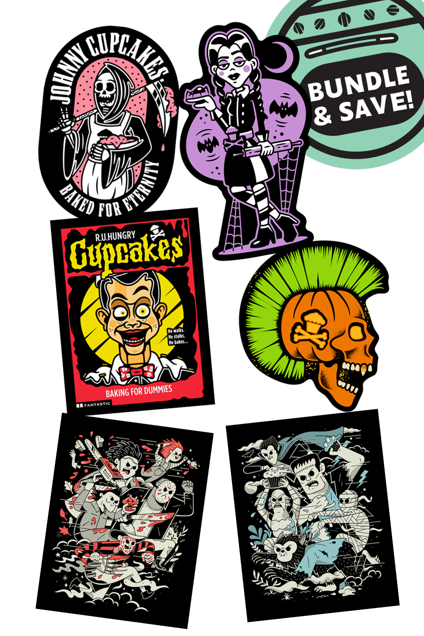 6 STICKER BUNDLE - Food Frights