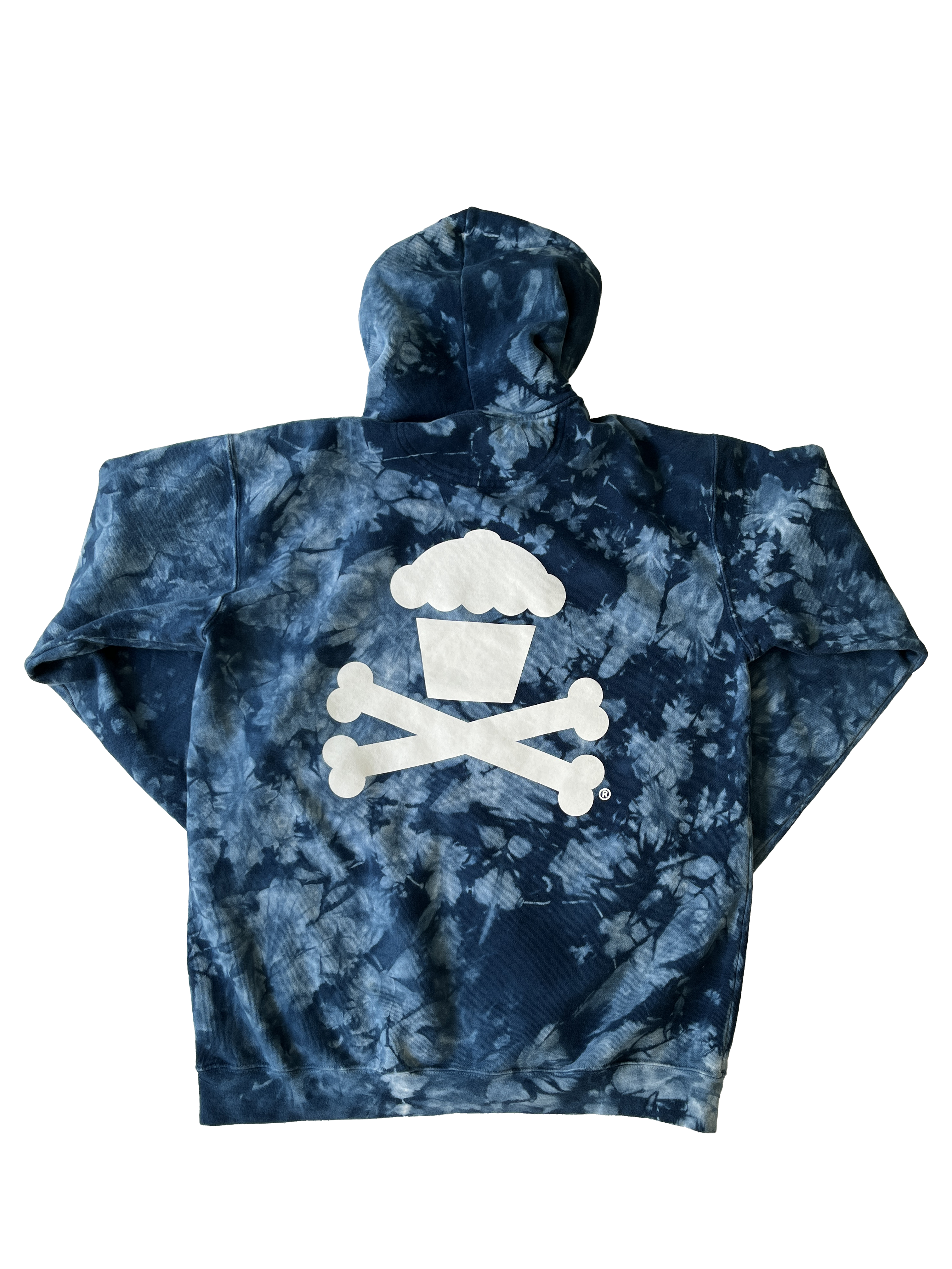 JC Vault - Adult Medium - Blue Tie Dye Crossbones Pullover Sweatshirt (Sample)