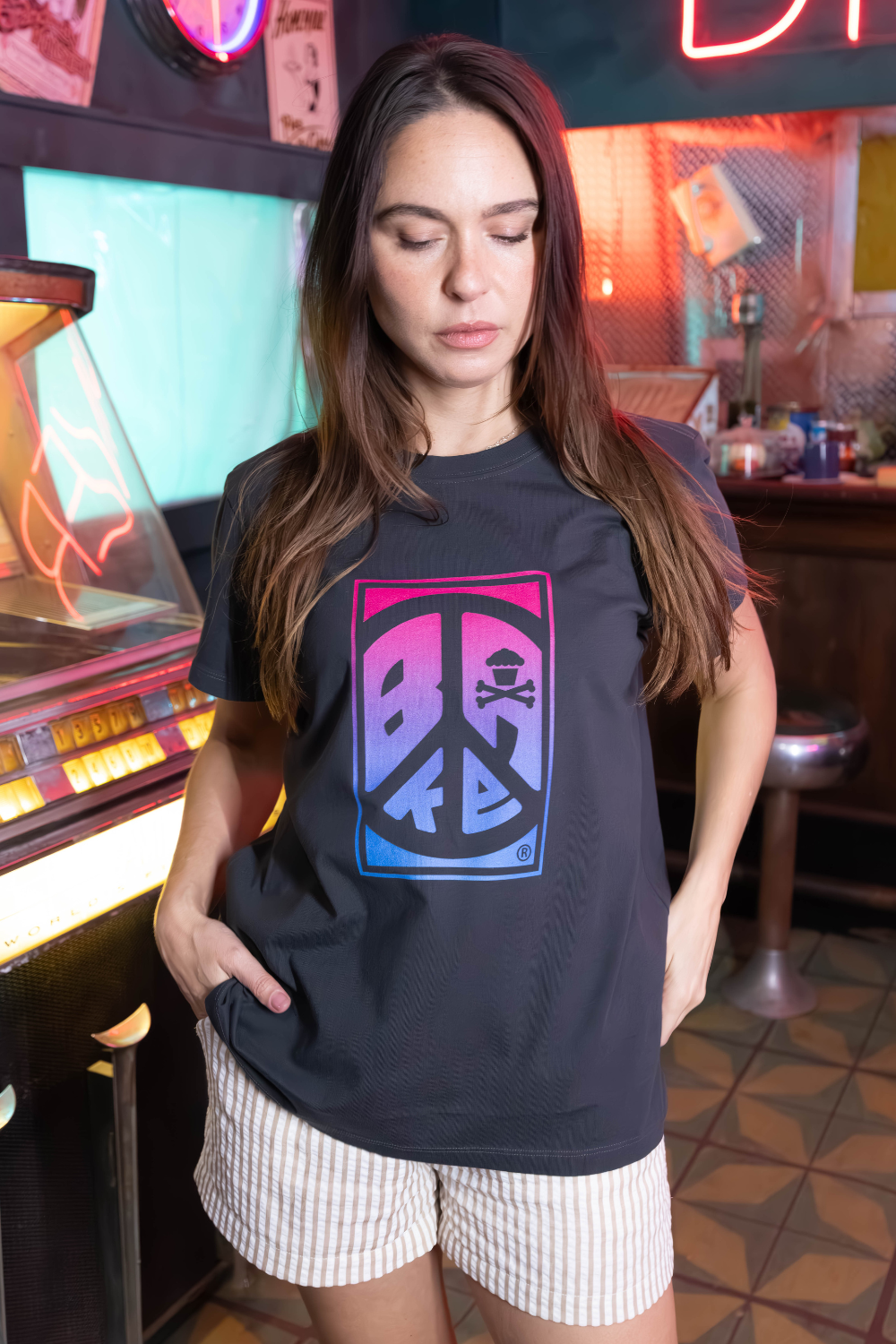 Womens Bake Peace Short Sleeve Premium Tee