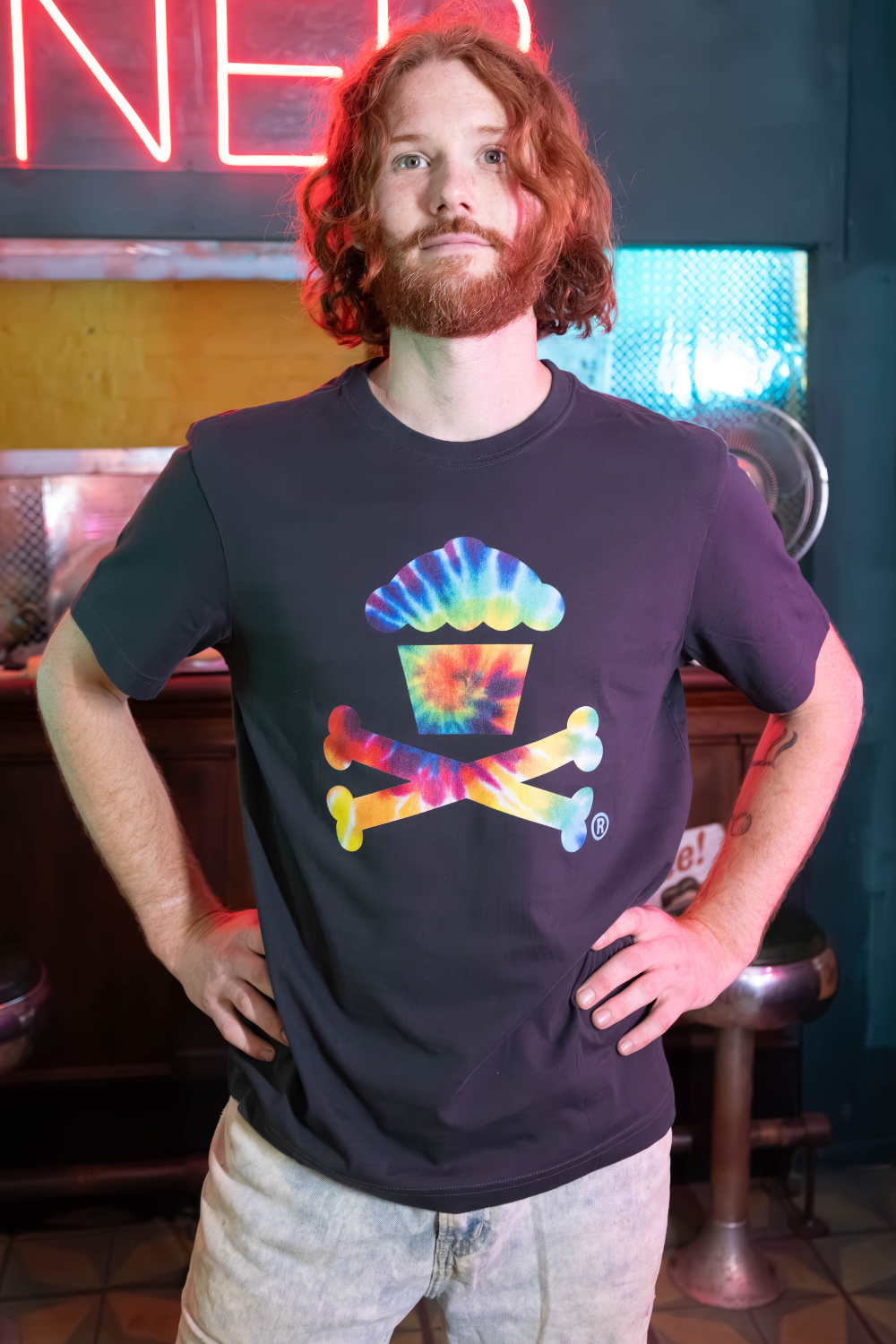 Men's Tie Dye Crossbones Short Sleeve Premium Tee