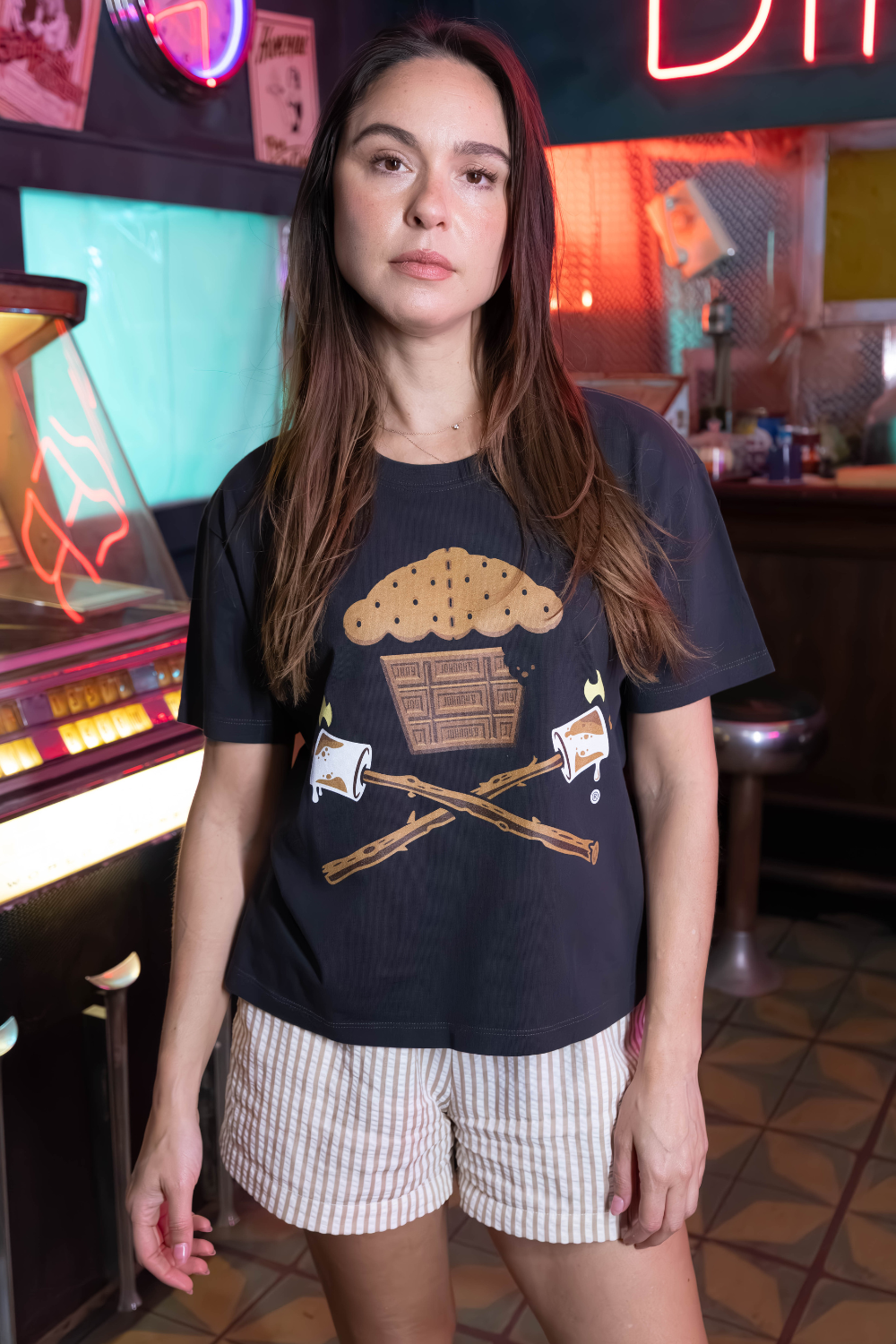 Women's Boxy S'Mores Crossbones Short Sleeve Premium Tee