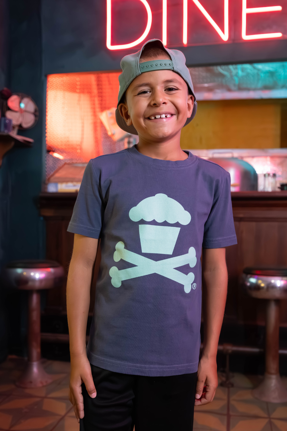 Kids Mint Crossbones Short Sleeve Premium Tee