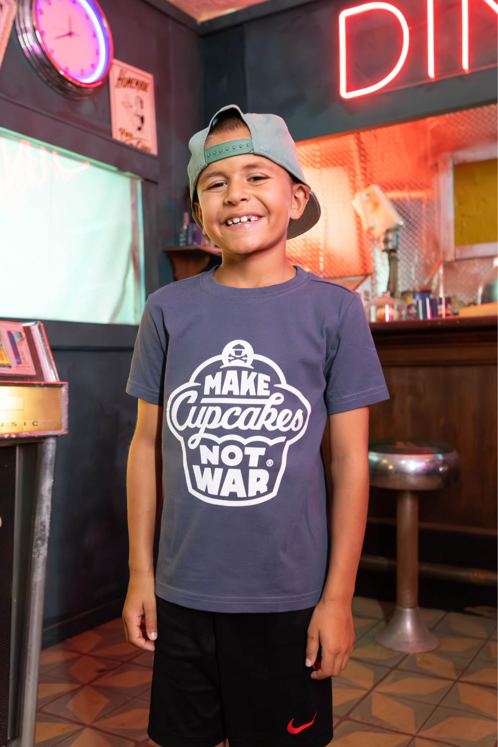 Kids Make Cupcakes Not War Short Sleeve Premium Tee