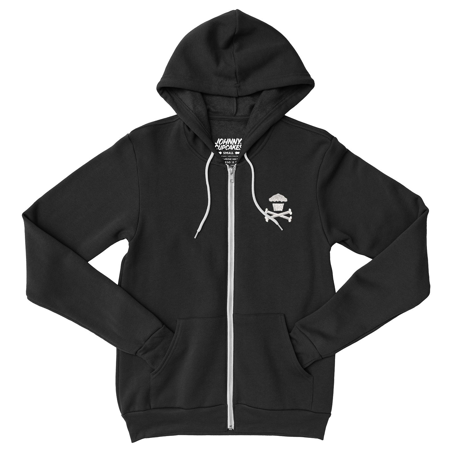 World's Softest Embroidered Mini Crossbones Zip (Black)