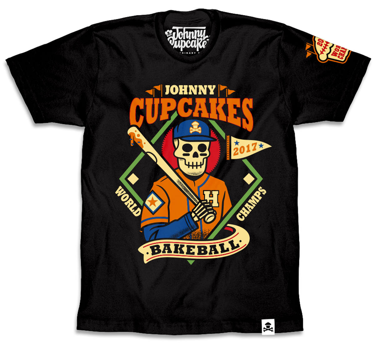 $10 Sale Tee - Bakeball World Champs Skull 17'