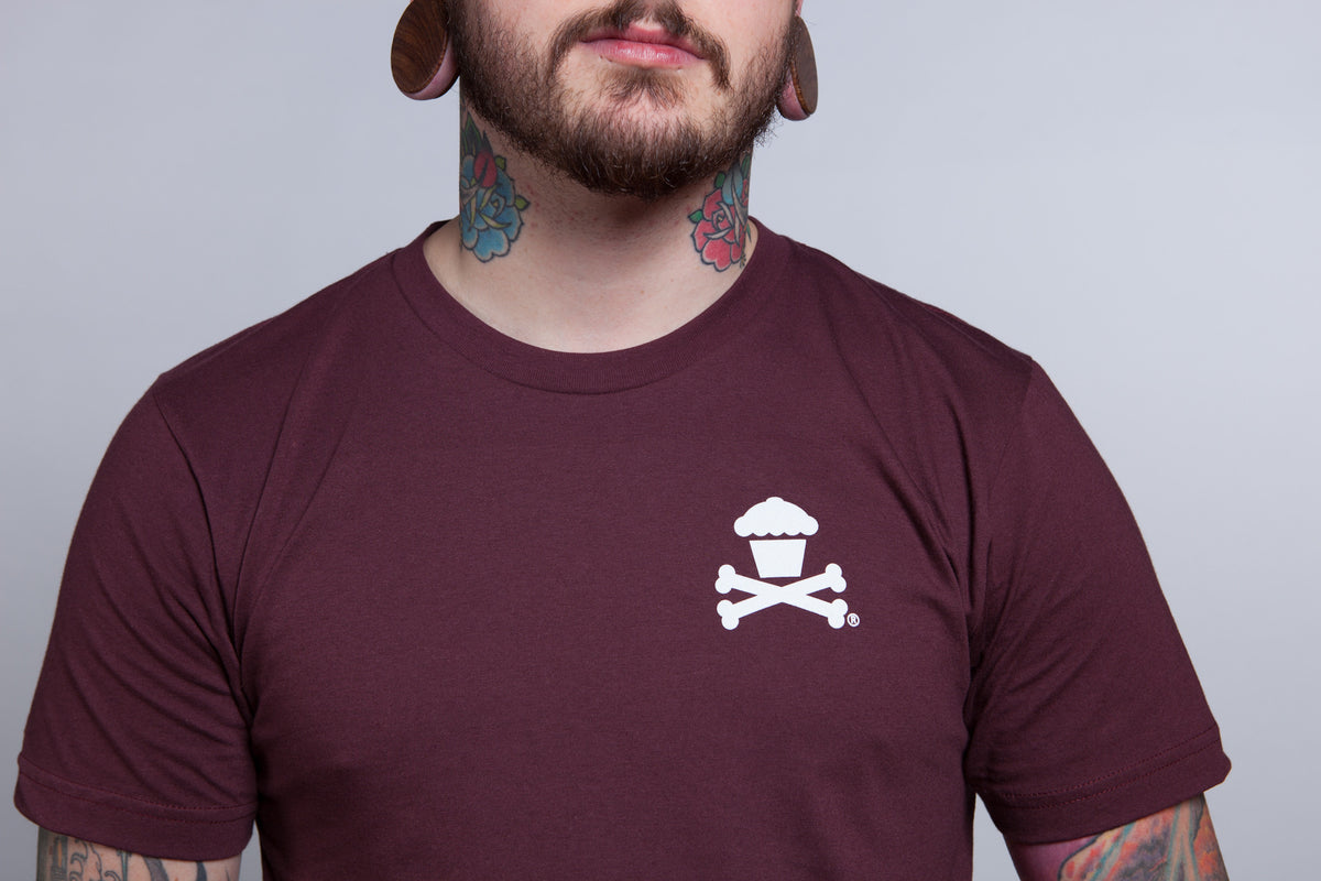 JC Vault - Adult Medium - Basic Crossbones (Burgundy/White)