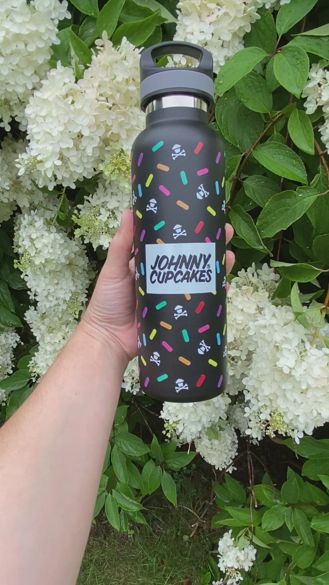 20 oz. Stainless Steel Water Bottle - Black Sprinkles