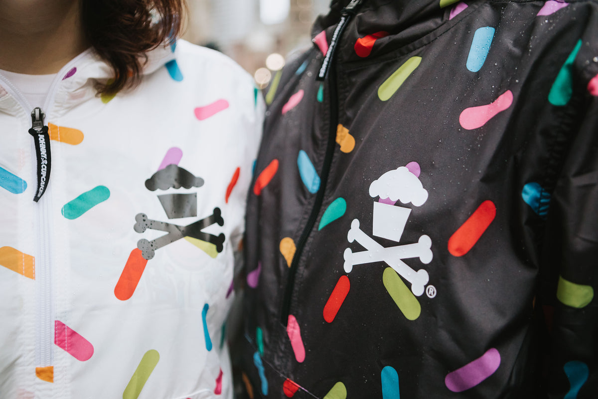 JC Vault - Adult Medium - Black Rainbow Sprinkles Windbreaker Jacket