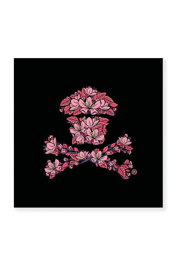 Cherry Blossoms Crossbones Art Print