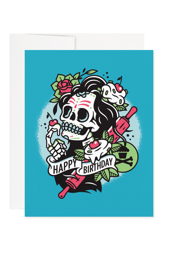 Birthday Skull Greeting Card