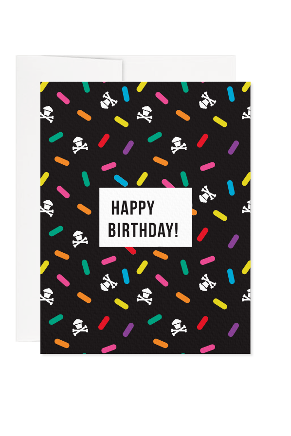 Sprinkles Birthday Greeting Card - Black