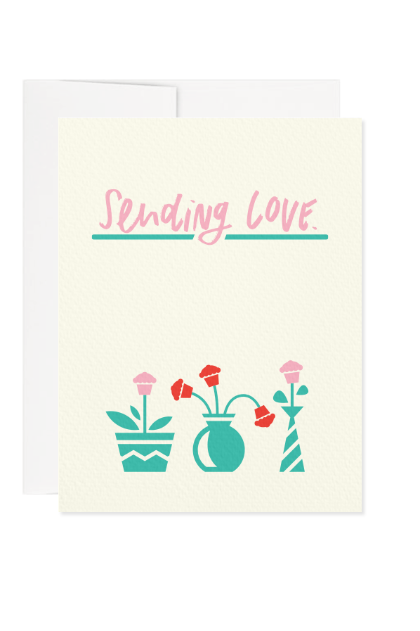 Sending Love Flowers Greeting Card