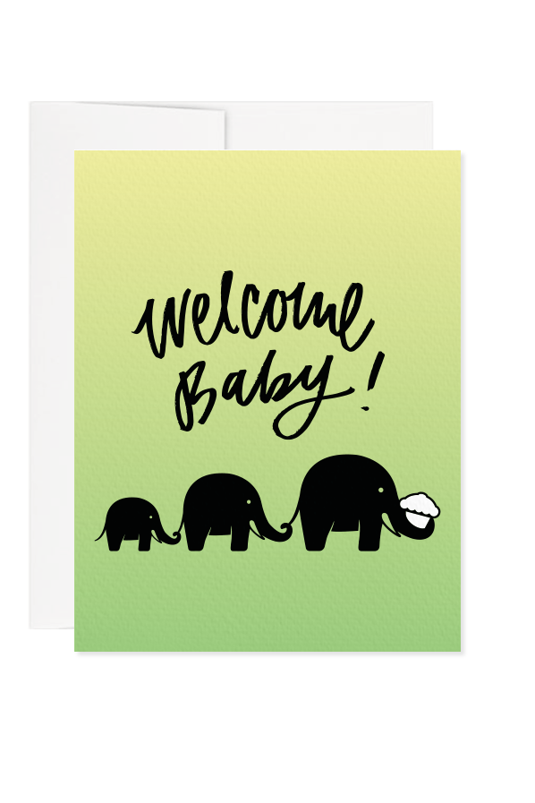 Welcome Baby (Elephants) Greeting Card