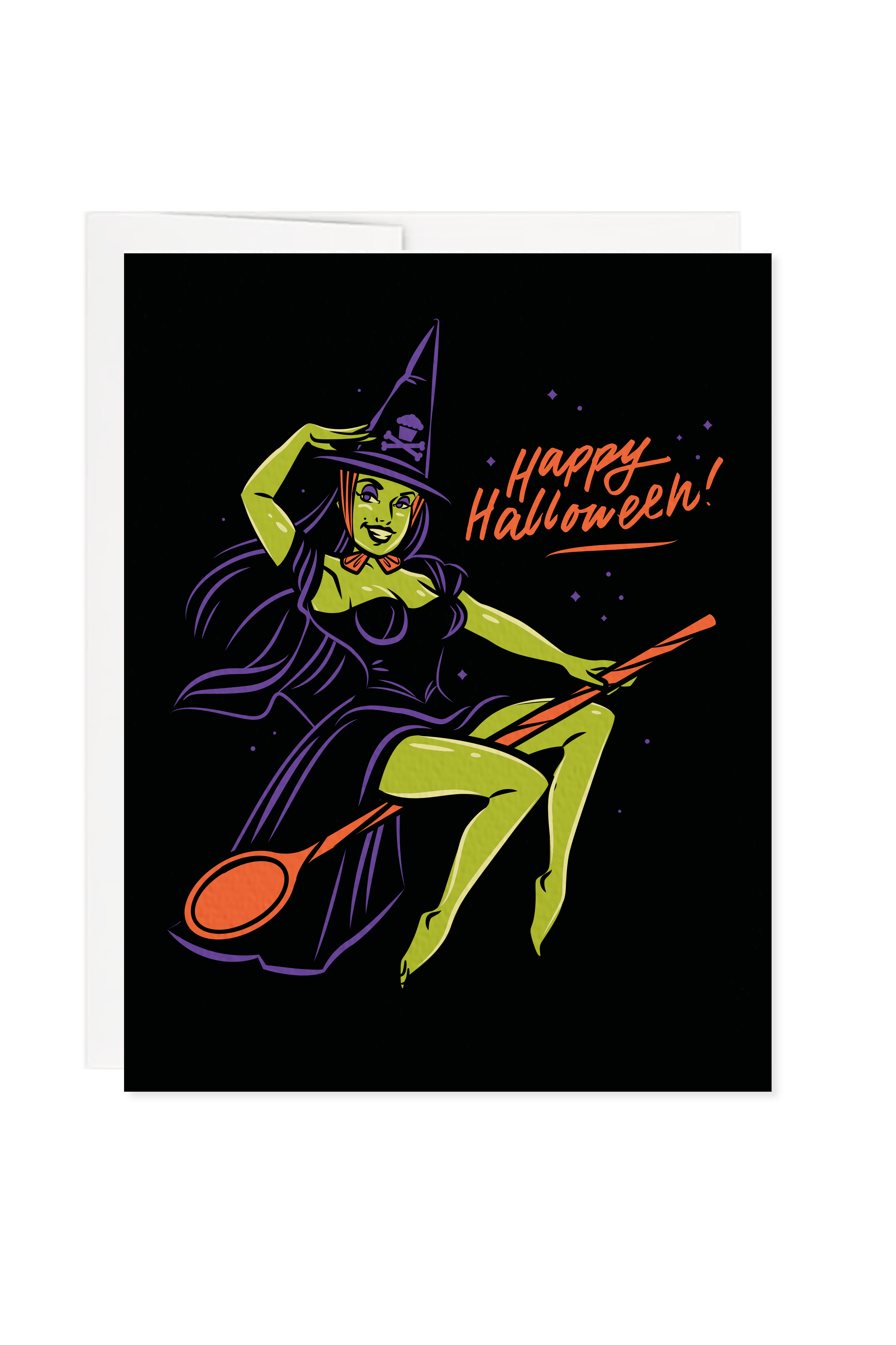 Vintage Witch Halloween Greeting Card