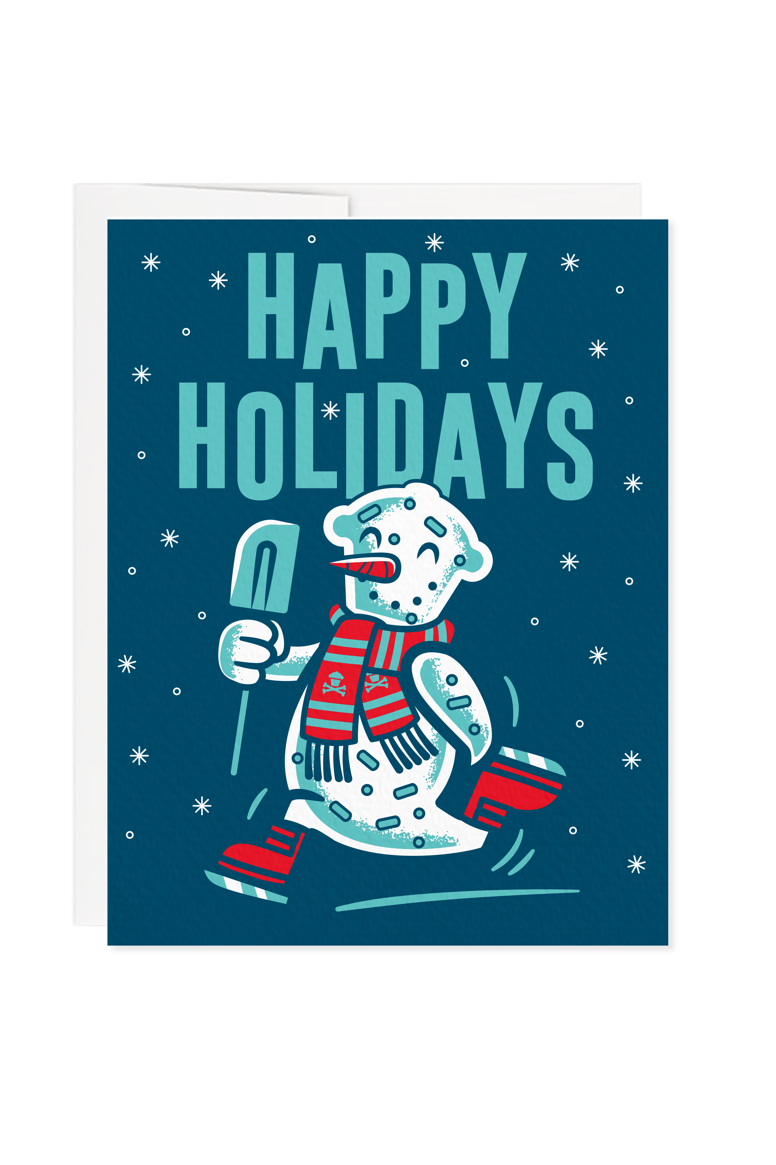 Frosting the Snowman Holiday Greeting Card