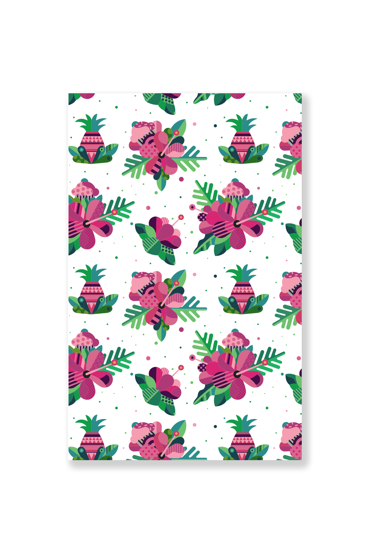 Tropical Floral White Notebook