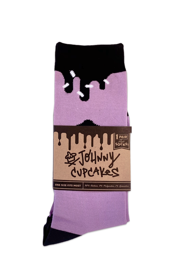 Lavender / Black Frosting Drip Socks
