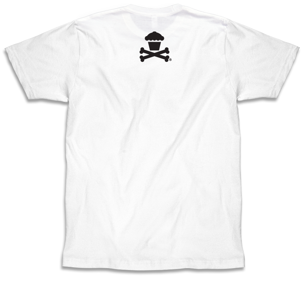 $10 Sale Tee - Basic Mini Crossbones (White Tee / Black Ink)