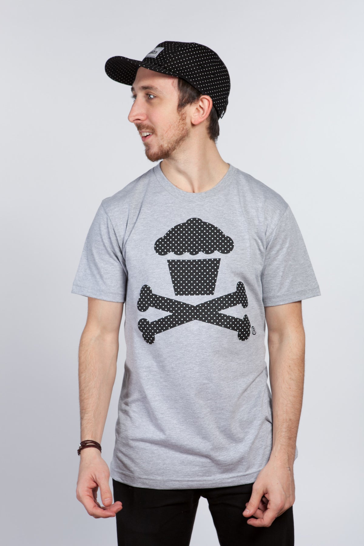 JC Vault - Adult Medium - Polka Dot Crossbones (Grey)