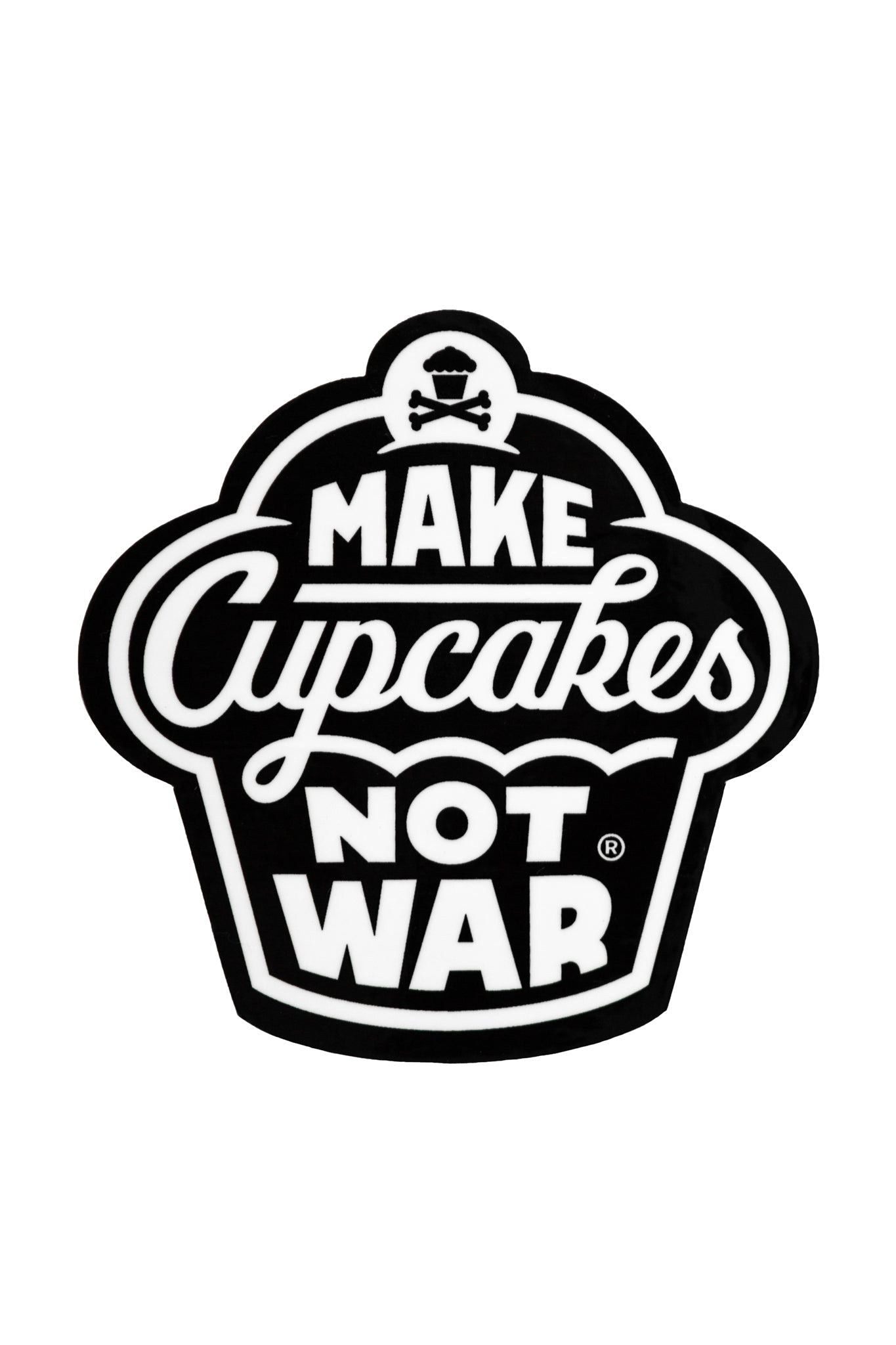 STICKER - Make Cupcakes Not War (Black)