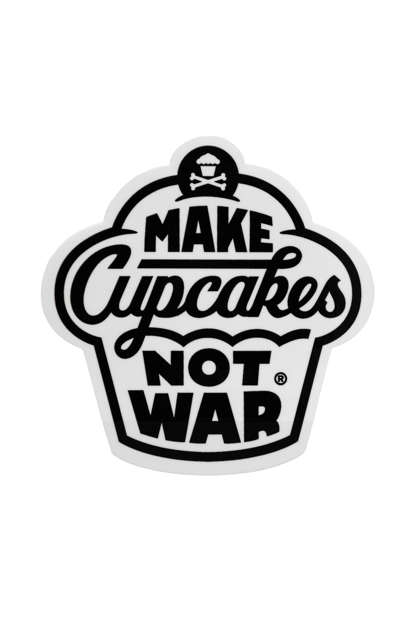 STICKER - Make Cupcakes Not War (White)